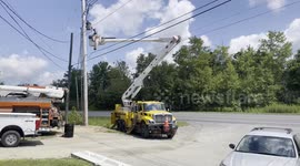 Green Power truck hooking up service in Pownal Vermont