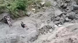 India: Sudden flash flood washes away bridges on remote trek route, 413 stranded pilgrims rescued in daring operation
