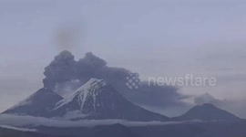 TIMELAPSE - Russia's Klyuchevskoy volcano erupts again, spews towering ash plumes
