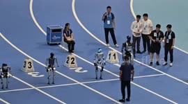 Athletic automatons compete in track and field at the first World Humanoid Robot Games in China