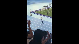 Running robot crashes into man on athletics track in China