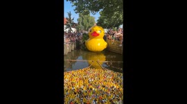 Lucky City duck derby thrills crowd as third race produces surprise winner