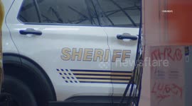 US, Los Angeles: Pico-Union San Bernardino Sheriff K-9 Unit Crashes Into Building Part 2