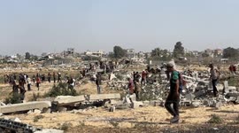 Hunger-stricken Palestinians rush for airdropped aid in Gaza