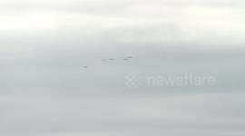 F-35 jets and B-2 Bomber escort Russian President Putin’s plane ahead of Alaska Summit with Trump