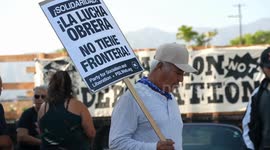 US, Los Angeles: Monrovia Gathering Held For Man Struck by SUV During Immigration Raid With Sound On Tape
