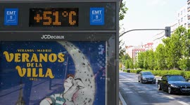 Extreme Weather in Madrid, Spain: Unofficial Thermometer Shows Shocking 53°C During Europe's Heatwave and Fires