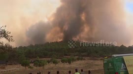 Wildfire forces evacuations in the Huelva region of Spain