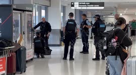 Police speak to man at Sydney International Airport