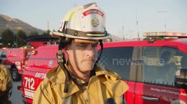 US, Los Angeles: Sylmar Multiple New Teslas Burn in Massive Car Carrier Inferno With Sound On Tape Part 3