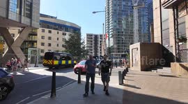 Canary Wharf goes patriotic for the George Cross outside the Britannia Hotel that is causing problems in the community due to the Illegal Immigrants in the hotel
