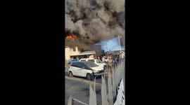 Tire factory up in flames