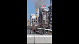 Fire breaks out at Osaka shopping district in Japan