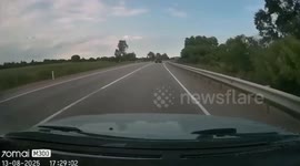 Cement mixer collides with car transporter that burst into flames