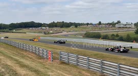 Driver unaware as car catches fire during UK's Sports 2000 Championship
