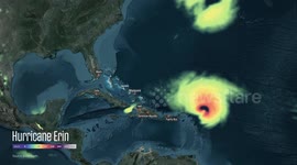 MOTION GRAPHIC - Hurricane Erin hits Caribbean with heavy rain and strong winds