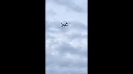 Plane engine bursts into flames moments after takeoff