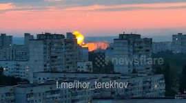 MOMENT - Russian drone hits residential building in Ukraine's Kharkiv