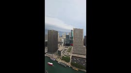 Summer storms rolling over Chicago, Illinois
