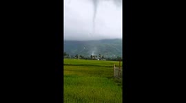 Waterspout tornado tears through homes picking up debris in Vietnam