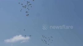 Humanitarian supplies dropped by parachute in Gaza amid blockade