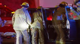 US, Los Angeles: Arleta Man in Serious Condition After Crashing Into Cement Pillar