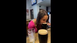 Glass Shatters During No Hands Drinking Trick