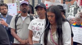Demonstrators protest National Guard presence in Washington DC