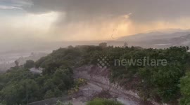 Satan storm unleashes hurricane-force winds in Motril, Spain