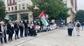 Silent Protest for Palestine by Leeds Women in Black in West Yorkshire