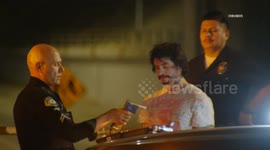 US, Los Angeles: Downtown Los Angeles Vehicle Nearly Crashes Onto Freeway From Street Above