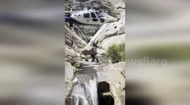 Hiker trapped for two days behind waterfall is rescued in California