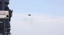 US: Marine Corps Fighter Jets Complete Dramatic Vertical Landings Aboard USS Iwo Jima