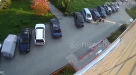 Boy cyclist injured in a road accident in Novosibirsk, Russia