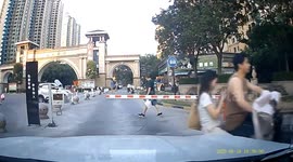 Pedestrian engulfed in flames as he lights cigarette while crossing road