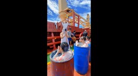 Seafarers perform 'baptism' as they cross equator from America to China