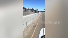 Out-of-control car spins, crashes into oncoming vehicle on California highway