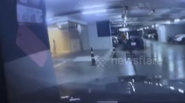 Family stunned as glass door shatters as they walk through shopping mall
