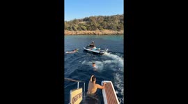Jetski ride creates bubbly surprise in Netanya, Israel