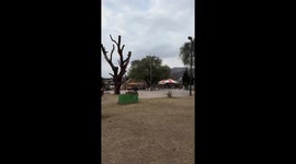 Elderly man’s big kick ends with an unexpected tumble in Cordoba, Argentina