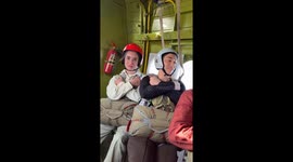 Terrified first-time skydiver bursts into tears and screams before making reluctant leap out of plane