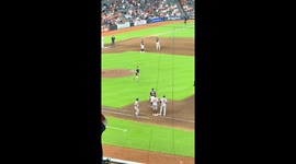 Fan dash ends in a quick catch in Houston, Texas, USA