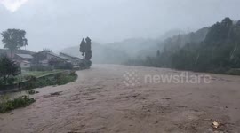 Japan: Heavy Rain Swells Rivers in Akita