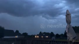 US: Pre-Storm Lightning Flashes in The Sky Above Mt Washington, KY