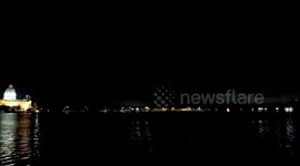 Lightning over the lake last night in both Night Vision and Color