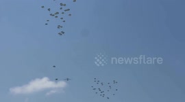 Humanitarian supplies dropped by parachute in Gaza amid blockade