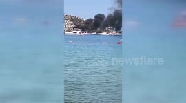 Türkiye: Fire breaks out on boat off Bodrum, southwestern Türkiye, one person rescued