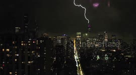 Chicago Skyline Ablaze With Lightning During Intense Storm