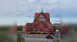 Majestic Kiruna Church Lifted And Moved To New Location