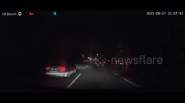 Cargo truck sways dangerously in Shanghai, China